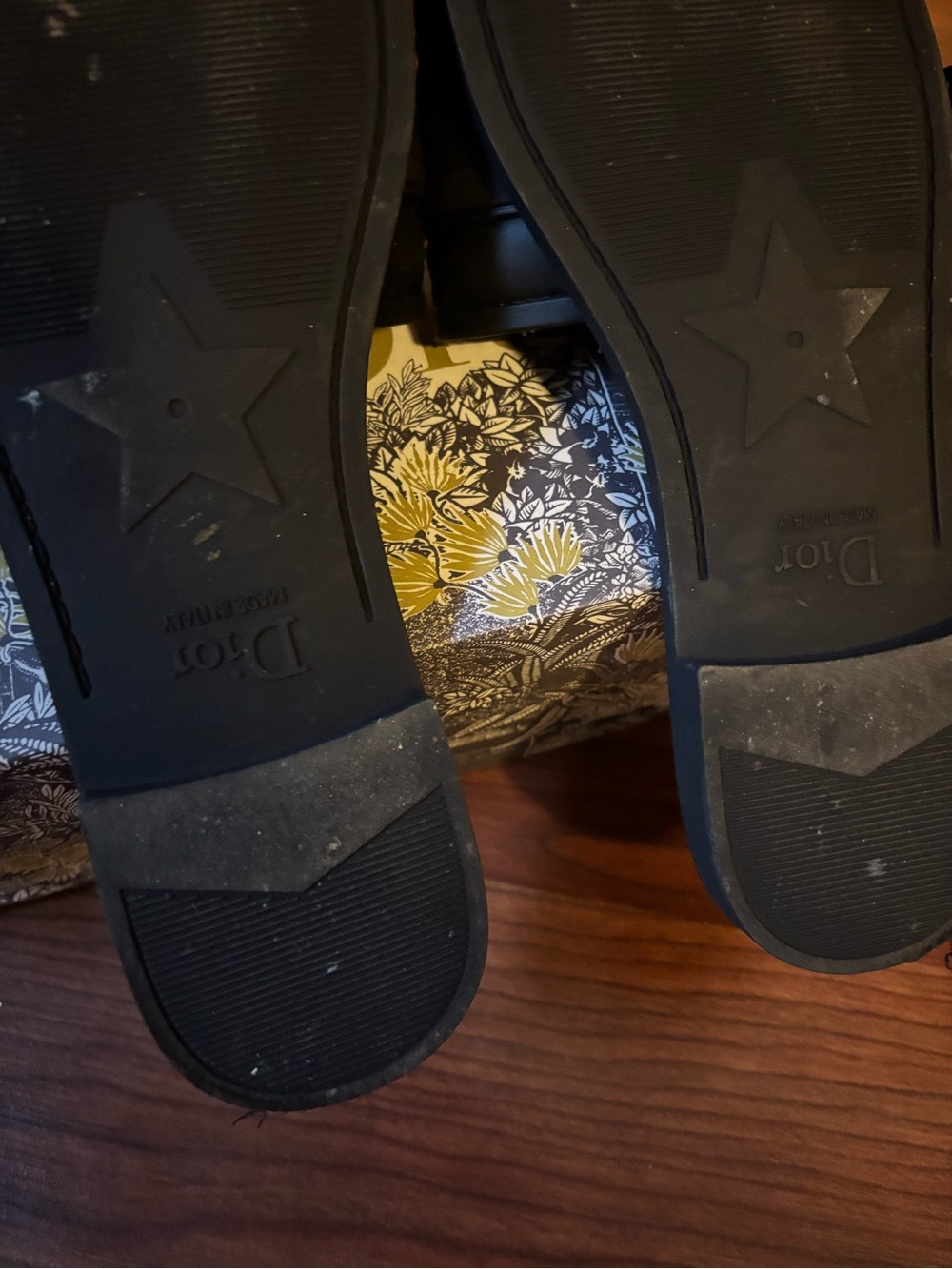 Dior Black Embossed Logo Slide Sandals - Picture 5 of 5